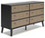 Charlang Black / Gray Six Drawer Dresser