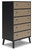 Charlang Black / Gray Five Drawer Chest