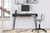 Strumford Charcoal / Black Home Office Desk With 2 Open Storages