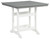 Transville Gray / White Square Counter Table W/Umb Opt