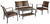 Zariyah Dark Brown Love/Chairs/Table Set (Set of 4)