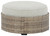 Calworth Beige Ottoman With Cushion