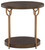 Brazburn Dark Brown / Gold Finish Round End Table