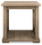 Elmferd Light Brown Square End Table