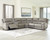 Dunleith Gray Power Reclining Sectional 6 Piece
