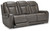 Card Player Smoke Power Reclining Sofa With Adj Headrest