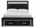 Kaydell Black Queen Upholstered Glitter Panel Storage Bed
