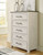 Brewgan White / Black / Gray Five Drawer Chest