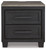 Foyland Black / Brown Two Drawer Night Stand