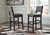 Leektree Gray / Brown Tall Upholstered Barstool (Set of 2)