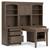 Janismore Weathered Gray Desk With 2 Bookcase Wall Units