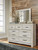 Bellaby Whitewash 5 Pc. Dresser, Mirror, King Panel Bed