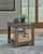 Hollum Rustic Brown Square End Table