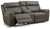 Roman Smoke Power Reclining Loveseat/Con/Adj Hdrst