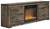 Trinell Brown 72'' TV Stand With Fireplace Insert Glass/Stone