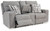 Biscoe Pewter Power Reclining Loveseat With Console /Adj Headrest