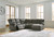 Benlocke Flannel 5-Piece Reclining Sectional With Raf Corner Chaise