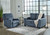 Rannis Navy 2 Pc. Twin Sofa Sleeper, Rocker Recliner