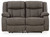First Base Gunmetal Reclining Loveseat Faux Leather