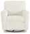 Herstow Ivory Swivel Glider Accent Chair