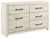 Cambeck Whitewash 6 Pc. Dresser, Mirror, Chest, Queen Uph Bed With 2 Storage Drawers