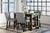 Jeanette Black / Gray 5 Pc. Counter Table, 4 Upholstered Barstools