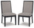 Foyland Light Gray / Black Dining Uph Side Chair (Set of 2)