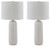 Clarkland White Ceramic Table Lamp (Set of 2)
