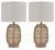 Orenman Light Brown Rattan Table Lamp (Set of 2)