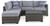 Petal Road Gray Loveseat Sectional, Ottoman, Table Set (Set of 4)