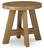 Brinstead Light Brown Oval End Table