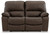 Leesworth Dark Brown Reclining Power Loveseat