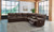 Family Circle Dark Brown 3-Piece Power Reclining Sectional With Raf Power Reclining Loveseat With Console