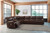 Family Circle Dark Brown 4-Piece Power Reclining Sectional With Laf Power Reclining Loveseat With Console