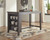 Caitbrook Gray 5 Pc. Counter Table, 4 Upholstered Barstools