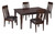 Haddigan Dark Brown 5 Pc. Extension Table, 4 Side Chairs