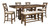 Moriville Dark Gray 6 Pc. Counter Extension Table, 4 Barstools, Bench