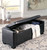 Benches Black Upholstered Storage Bench Faux Leather