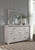 Brashland White 8 Pc. Dresser, Mirror, Chest, King Panel Bed, 2 Nightstands