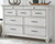 Kanwyn Whitewash 8 Pc. Dresser, Mirror, Chest, California King Panel Upholstered Bed, 2 Nightstands