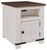 Wystfield White / Brown Rectangular End Table 2 Doors