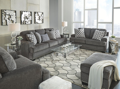 Locklin Carbon 4 Pc. Sofa Loveseat Chair And A Half Ottoman
