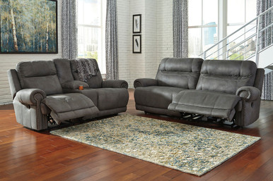 The Austere Gray 2 Pc. Reclining Sofa, Loveseat available at Wier
