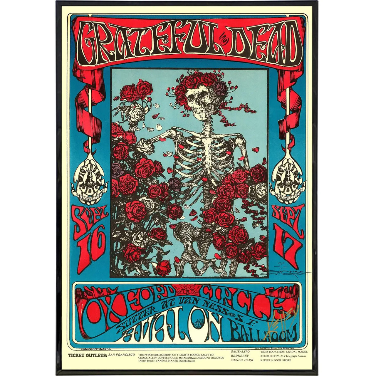 Art Print, Poster Grateful Dead 1966 Deadhead Woodstock - Go Brazen