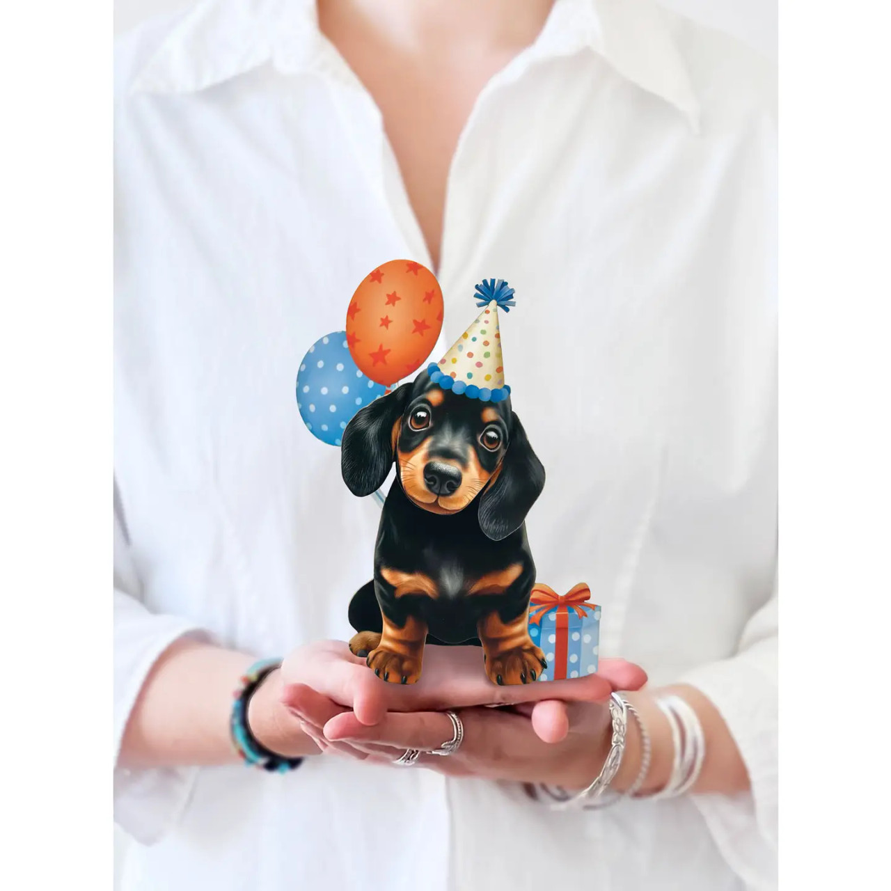 FreshCut Pop Up 3D Puppy Dog Birthday Greeting Card - Go Brazen