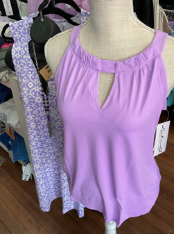 Top, MEDIUM LEFT Sleeveless Halter Style Lilac Coolant Fabric LuLu B 