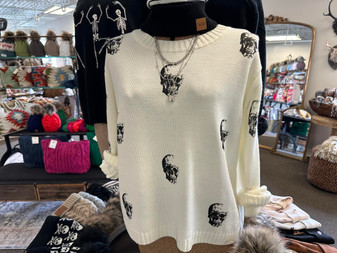 Panache  Cream Skull Sweater 