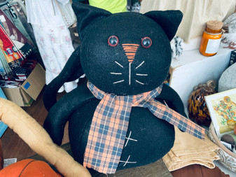 Cat, Halloween Plaid Scarf - 9.5 x 7 x 11.5 in