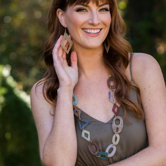 Horn Necklace Natural Dye Upcycled