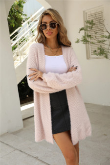 Cardigan, Chevron Pattern Super Soft Blush Pink